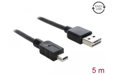 Produktbild för DeLock USB-A till USB-B mini - 5m - Svart