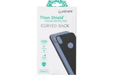 Produktbild för eSTUFF TitanShield för iPhone X Baksidecover - Curved - Silver