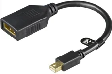 Produktbild för Deltaco Mini DisplayPort ha till  DisplayPort ho, 0,15m, svart
