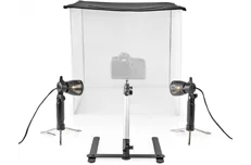 Produktbild för Nedis Foto Studio Kit - 60 x 60 cm - Vikbar - Väska och bakgrunder ingår