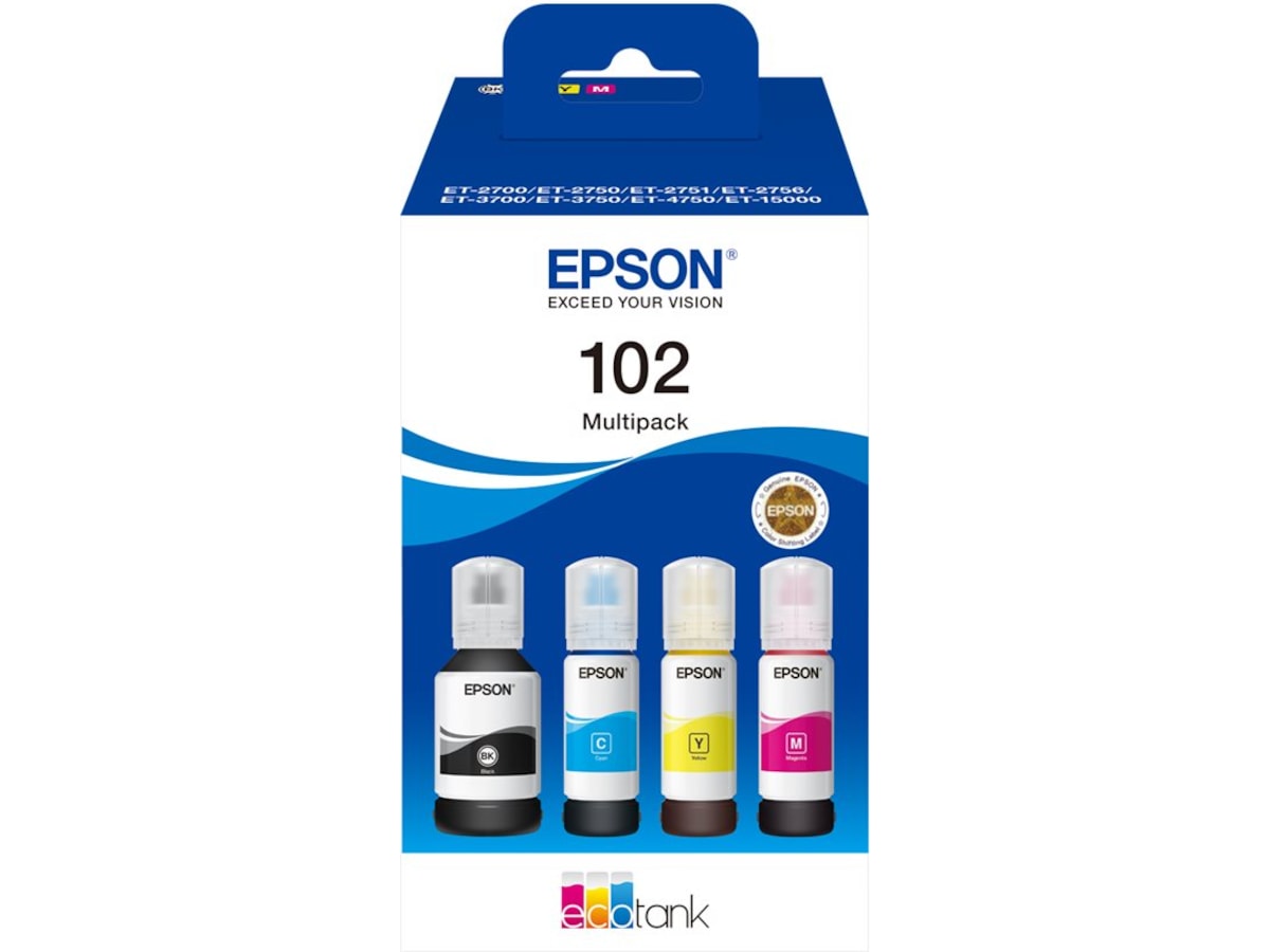 Produktbild för Epson 102 Multipack 4-pack - Svart, Gul, Cyan och Magenta