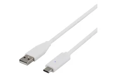 Produktbild för Deltaco USB 2.0 kabel, Typ C - Typ A ha, 1,5m, vit