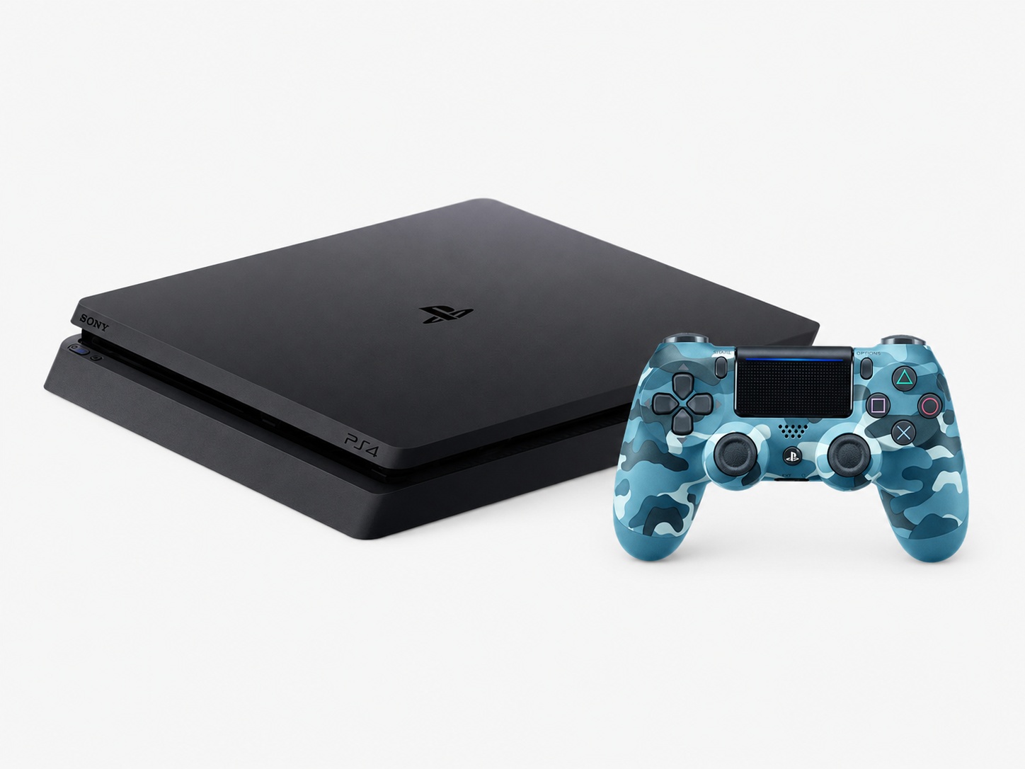 Produktbild för Sony Playstation 4 Slim - 1TB - Inklusive en handkontrol (Blue camo) - Grade B