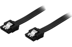 Produktbild för Deltaco SATA-kabel med låsclips - 0,5m - Svart