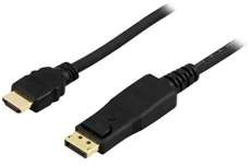 Produktbild för Deltaco DisplayPort till HDMI kabel med ljud - 3m - Svart