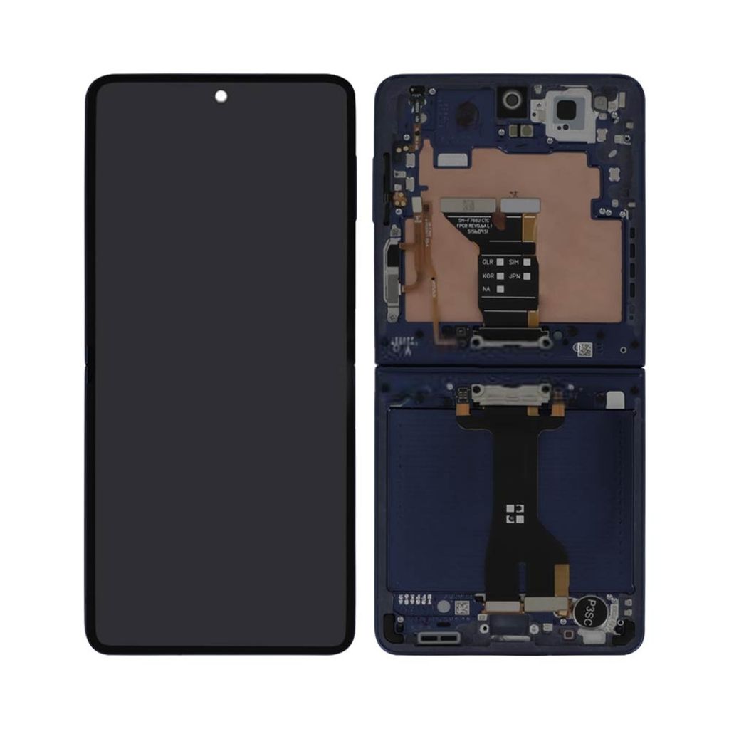 Produktbild för Samsung Galaxy Z Flip7 (SM-F766B) - Glas och displaybyte (Main / Inre display) - Blå