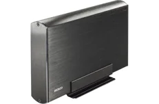 Produktbild för Deltaco Externt kabinett 3,5" SATA - USB 3.0 - Aluminium - Svart