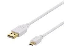 Produktbild för Deltaco USB 2.0 kabel Typ A ha - Typ Micro B ha - 1m - Vit
