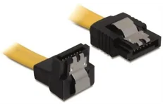Produktbild för DeLock SATA-kabel - 6Gb/s - Låsclip - Vinklad / Rak - 0,5m - Gul