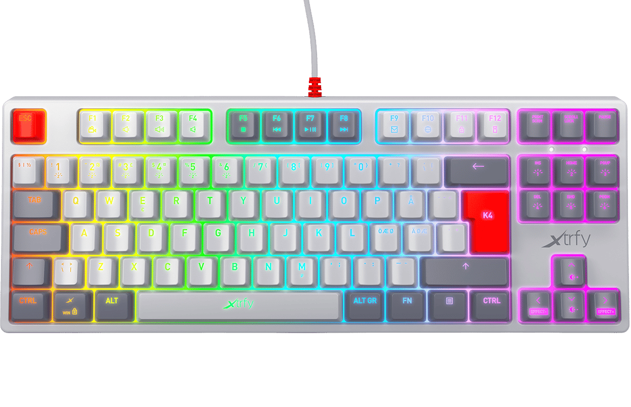 Produktbild för Xtrfy K4 TKL RGB RETRO -  Gaming tangentbord - Grade B