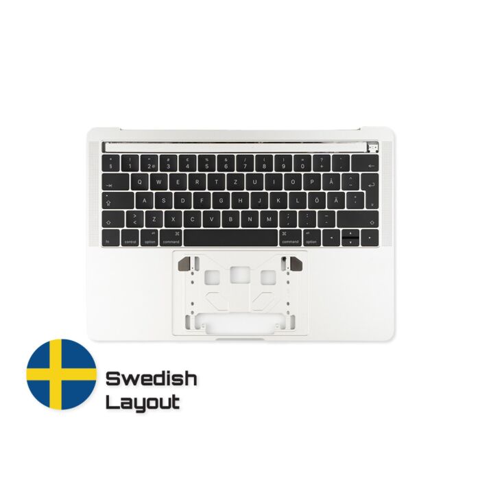 Produktbild för Apple Macbook Pro 15" A1706 - Top cover och tangentbordsbyte - Svenskt - Silver