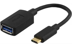 Produktbild för Deltaco USB 3.1 adapter Gen 1, Typ C hane - Typ A hona - Svart