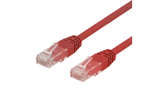 Produktbild för Deltaco U/UTP Cat6 patchkabel, LSZH - 0,3m - Röd