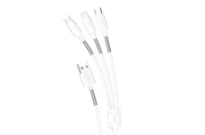 Produktbild för Dudao - USB-A till Lightning/USB Micro/USB-C - 3-in-1 kabel - 1,2m - Vit