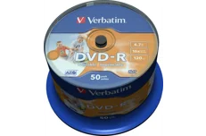 Produktbild för Verbatim DVD-R - 16x - 4,7GB - 50-pack - AZO - Printable