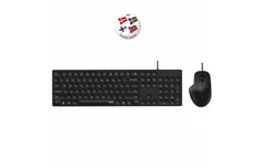 Produktbild för Rapoo NX8020 Mus och tangentbordspaket med sladd - USB - Svart