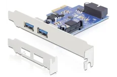 Produktbild för DeLock USB 3.0 2st externa + 1st intern. LP - PCI-E