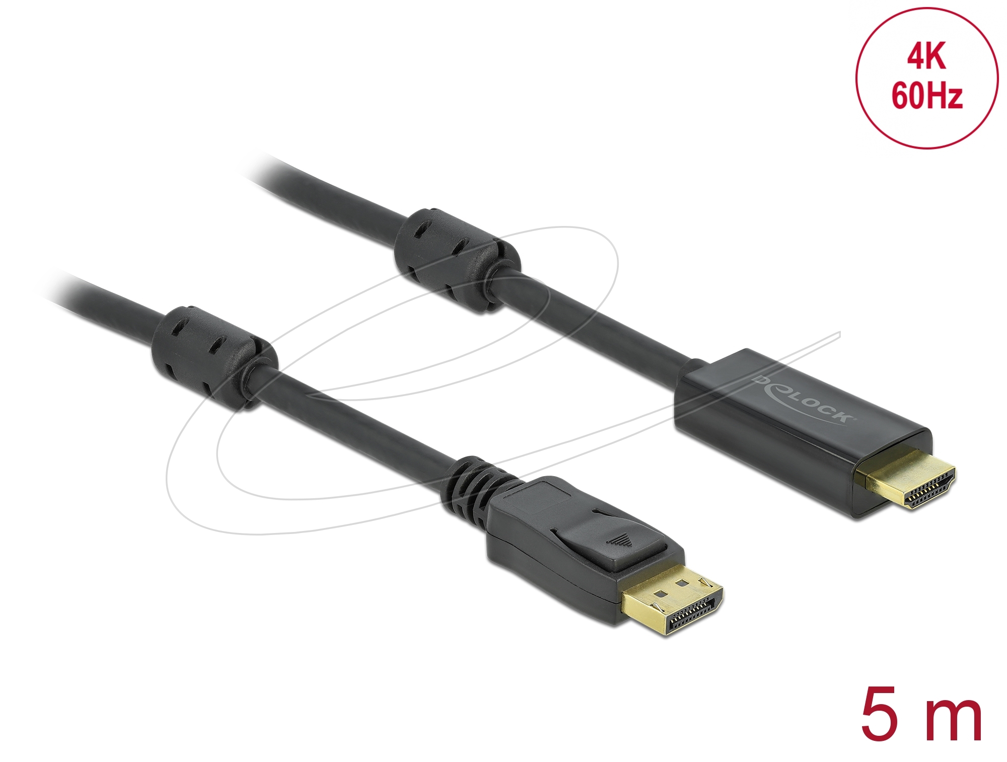 Produktbild för DeLock Aktiv HDMI-kabel 5m - Svart