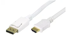 Produktbild för Deltaco DisplayPort till HDMI monitorkabel - 2m - Vit