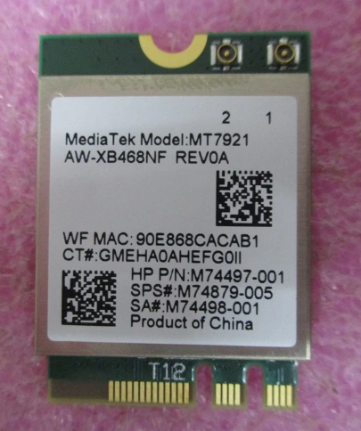 Produktbild för HP MT7922A22M Wifi kort - M.2 - Wifi 6E - Bulkförpackad