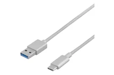 Produktbild för Deltaco Prime USB 3.1  C hane till USB A hane - 1m - Silver