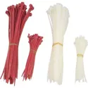 Produktbild för Deltaco Buntband, 100mm & 200mm, 200-pack, röd/vit