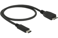Produktbild för DeLock USB 3.1 micro-USB till USB Type-C kabel - 50cm - Svart