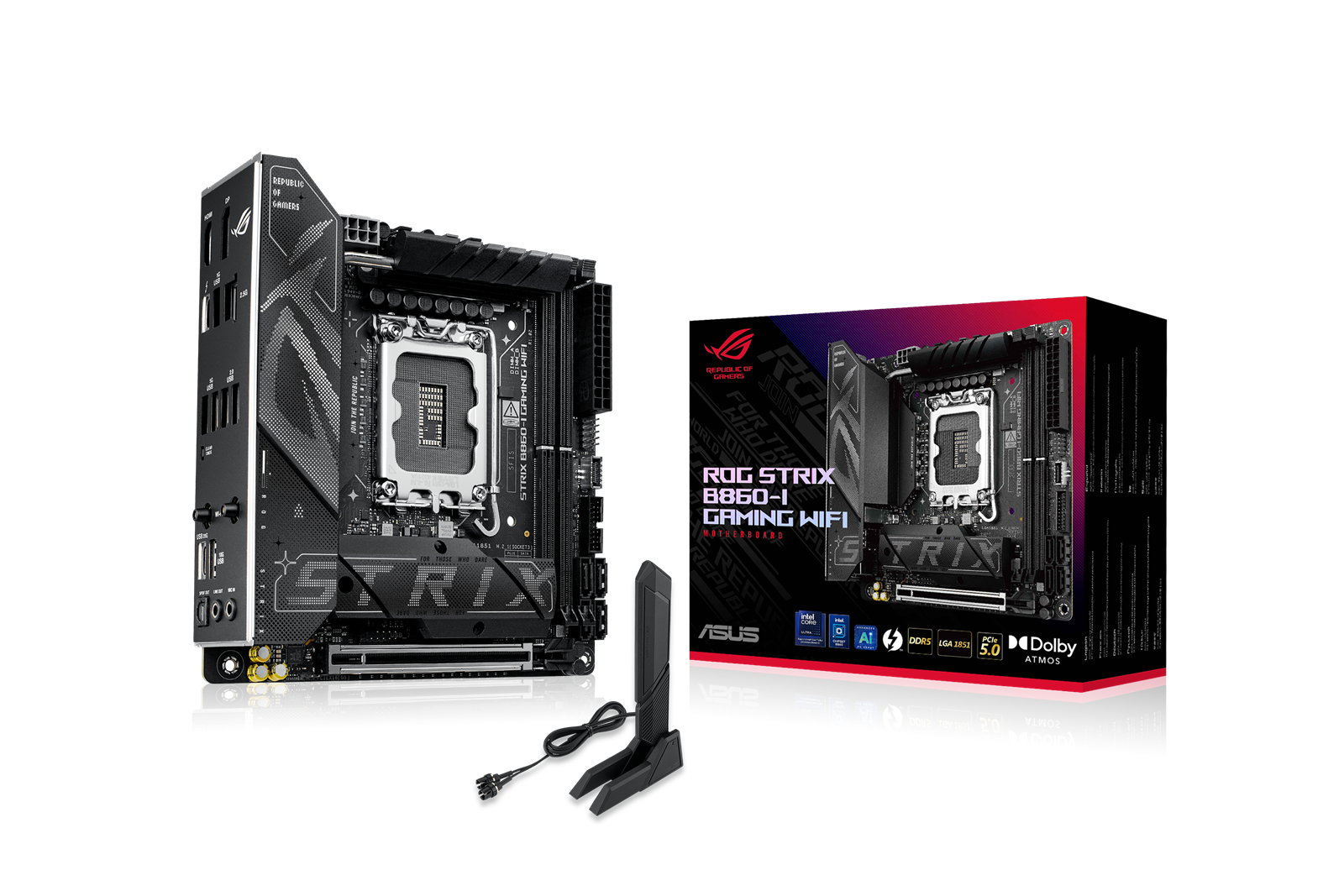Produktbild för ASUS ROG STRIX B860-I GAMING - mini-ITX - DDR5 - LGA1851