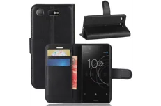 Produktbild för Litchi Grain PU-Leather Wallet Cover for Sony Xperia XZ1 Compact - Black