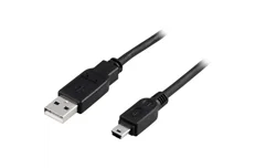 Produktbild för Deltaco USB 2.0 kabel - Typ A Hane till Typ Mini B Hane - 0,5m - Svart