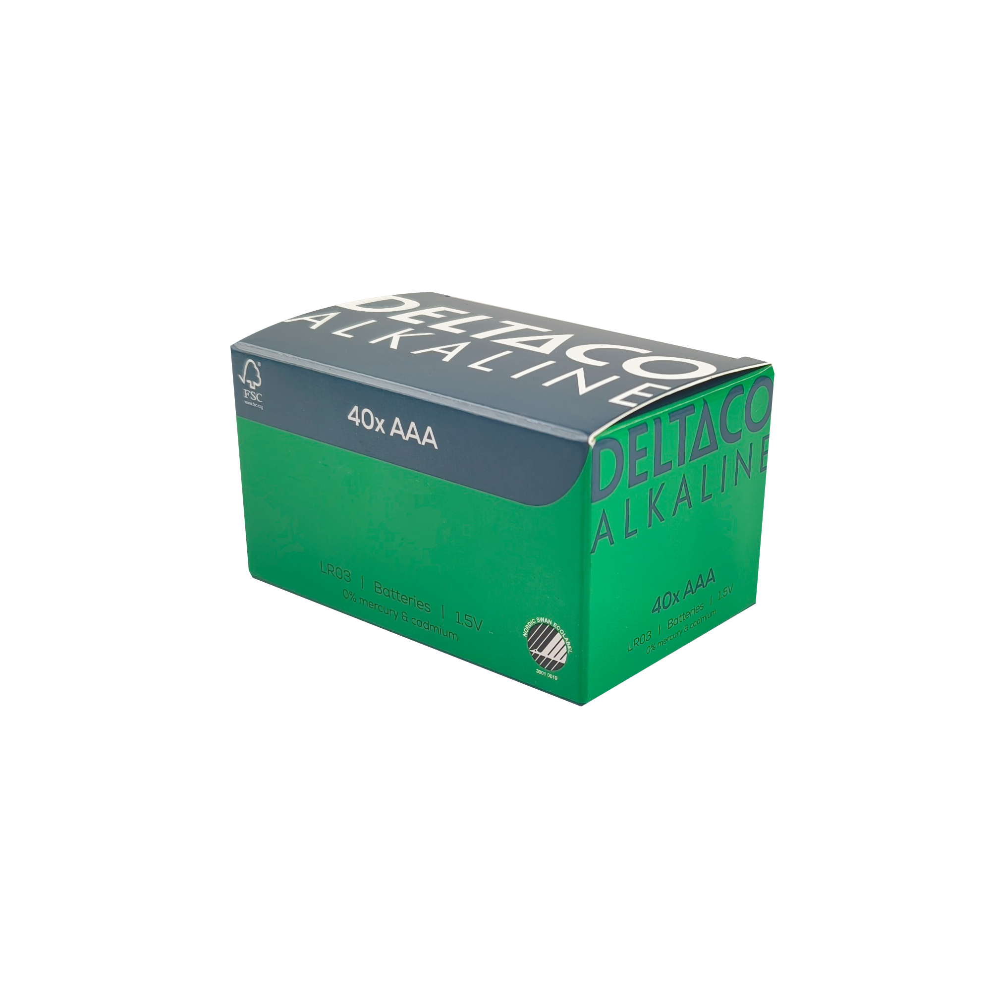 Produktbild för Deltaco Batterier AAA alkaline - 40 pack