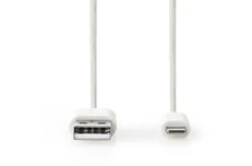 Produktbild för Nedis Laddningskabel - Apple Lightning till USB - 2m - Vit