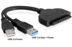 Produktbild för DeLock Converter SATA 22 pin > USB 3.0-A male  USB 2.0-A male