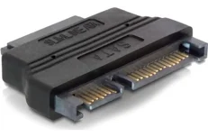 Produktbild för DeLock adapter SATA+ström(15+7) - Slim SATA+ström(7+6), ha-ho, svart