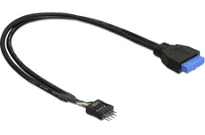 Produktbild för DeLock intern kabel från USB 3.0 till USB 2.0, IDC20 ho - IDC10 ha, 0,3m, svart