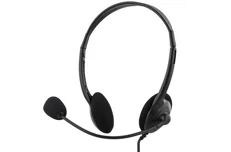 Produktbild för Deltaco HL-2 headset med mikrofon och volymkontroll 2m kabel, svart