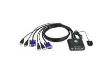 Produktbild för Aten KVM-switch - 1 konsol styr 2 datorer - USB och VGA - 0,9m