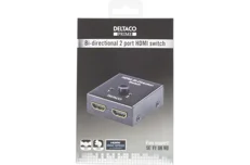 Produktbild för Deltaco PRIME Dubbelriktad HDMI-switch, 1-2 eller 2-1, manuell, svart
