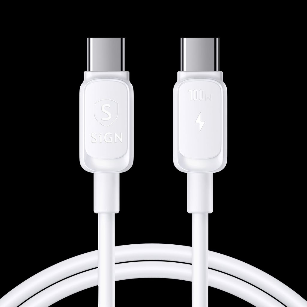 Produktbild för SiGN USB-C till USB-C kabel 100W - 3m - Vit