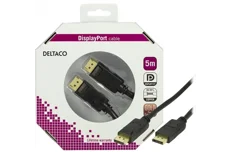 Produktbild för Deltaco DisplayPort-kabel 20-pin ha-ha 5m - Svart