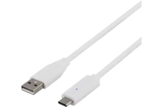 Produktbild för Deltaco USB 2.0 Typ C hane till Typ A hane - 2m - Vit