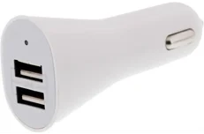 Produktbild för Epzi Billaddare - 2 st USB - 3,1A - Ciggyttag - Vit