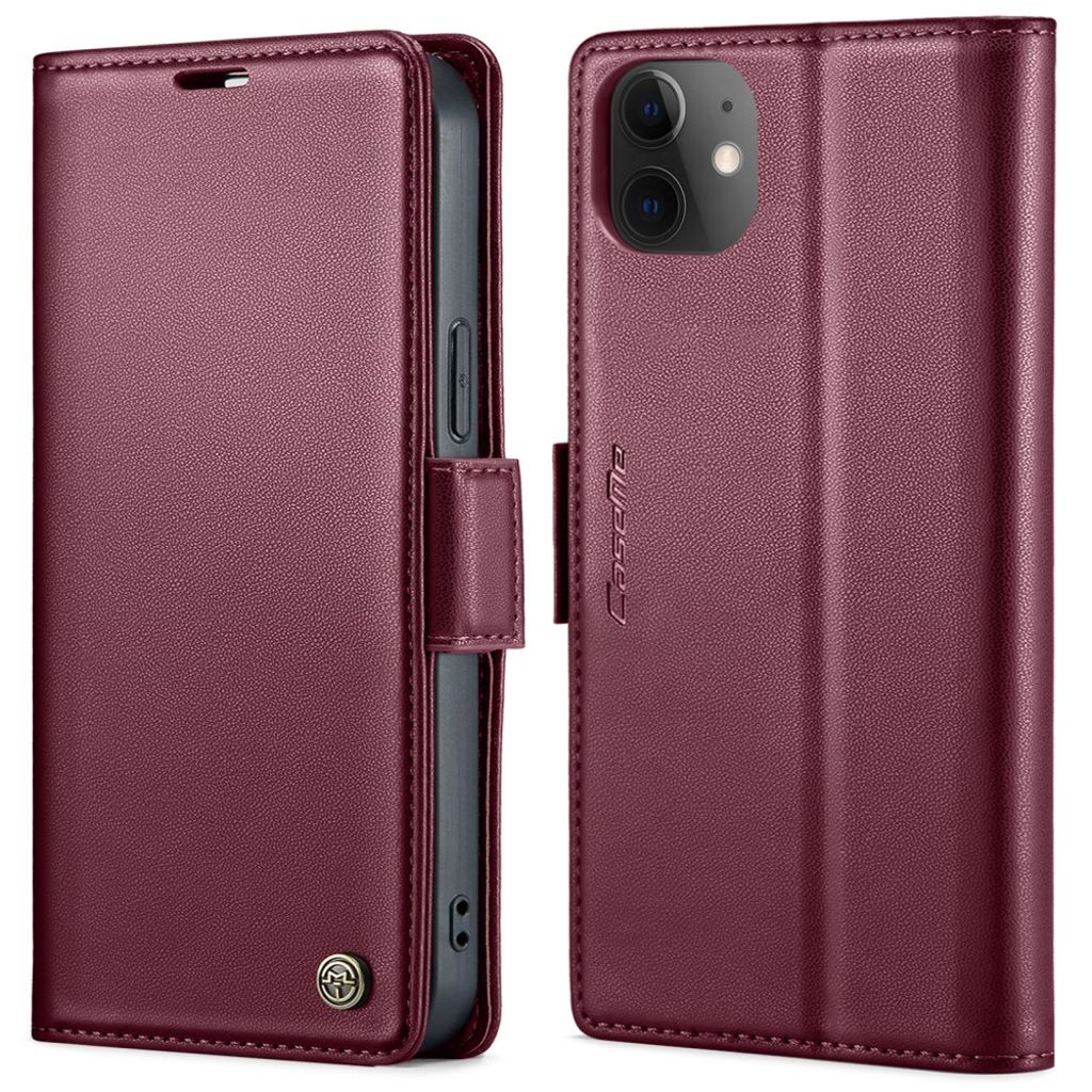 Produktbild för CASEME Plånboksfodral för iPhone 12 / 12 Pro - Röd