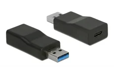Produktbild för DeLock USB A hane till USB C hona - USB 3.1 gen2 - Svart