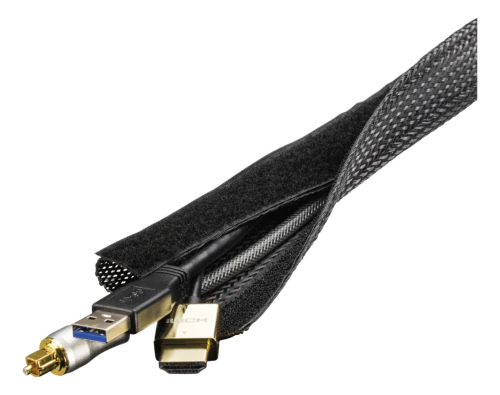 Produktbild för Deltaco Kabelsorteringsstrumpa i nylon - 1,8m - Svart