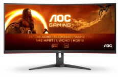 Produktbild för Aoc 34" CU34G2XE - VA - 3440 x 1440 WQHD . 144 Hz - 1 ms