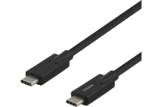 Produktbild för Deltaco USB-C till USB-C kabel - 5A - 2m - Svart