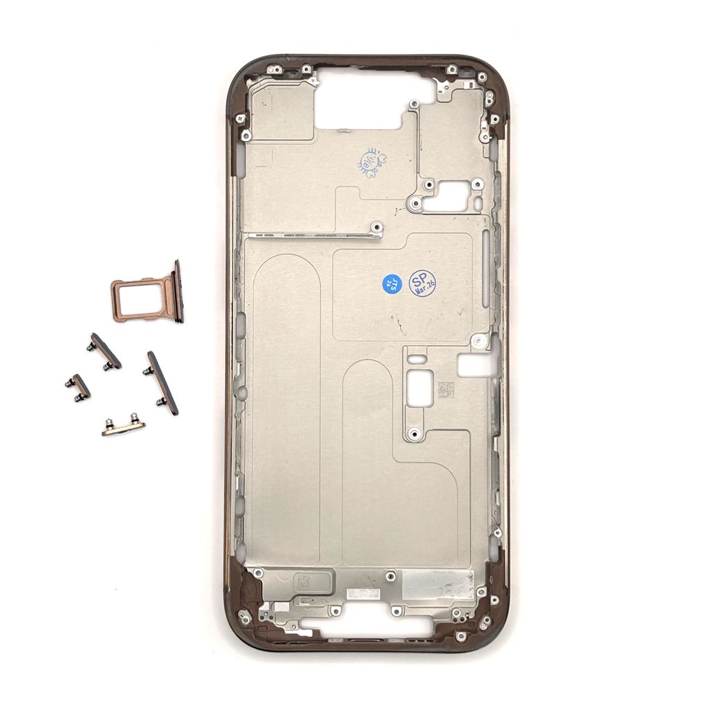 Produktbild för Apple iPhone 16 Pro - Byte av mellanram - Desert Titanium (Actionknapp funkar ej)