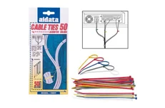 Produktbild för Deltaco Kabelsorteringskit, buntband i olika färger 50-pack