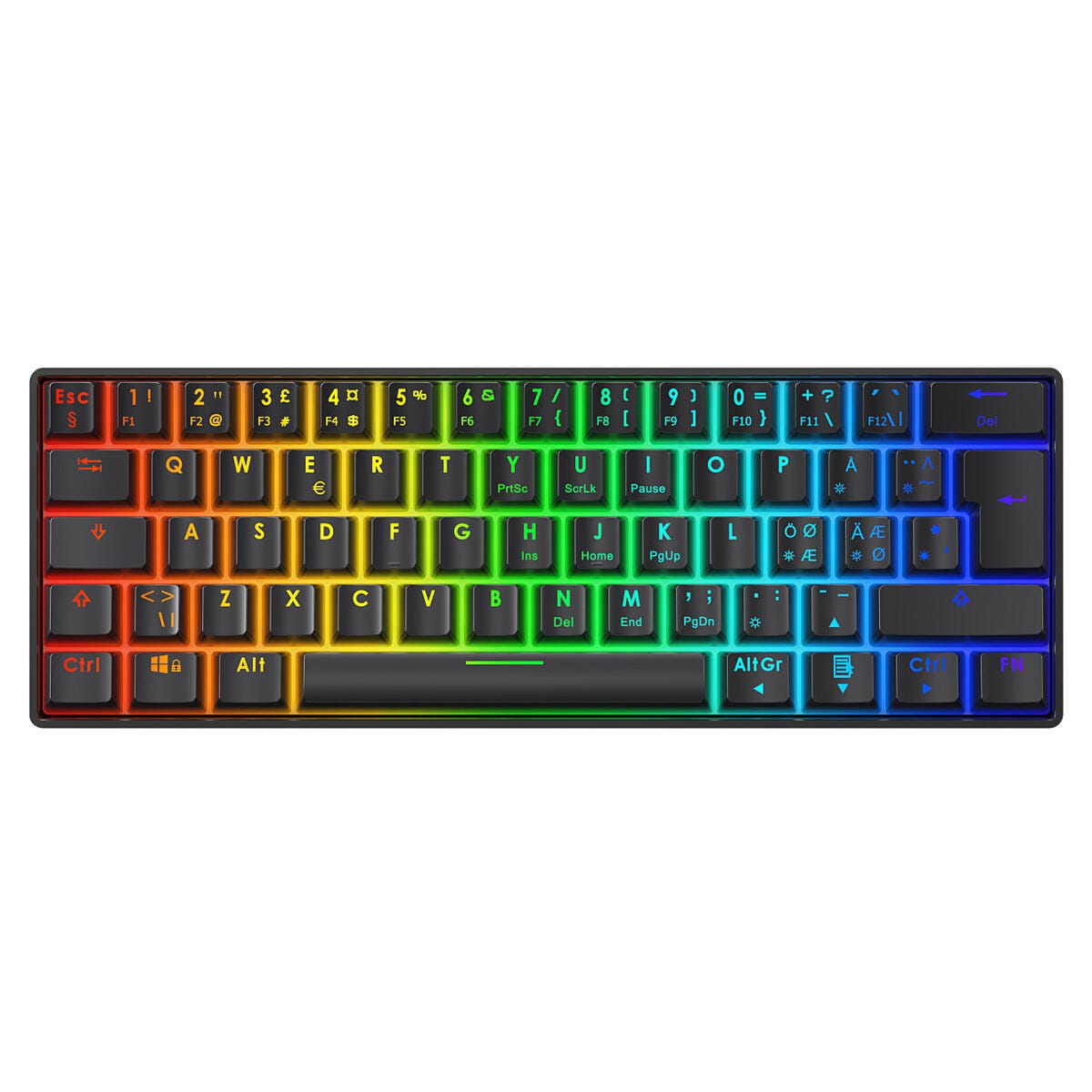 Produktbild för Deltaco Gaming DK470 Mekaniskt tangentbord - 60% - KTT Switchar - Svart